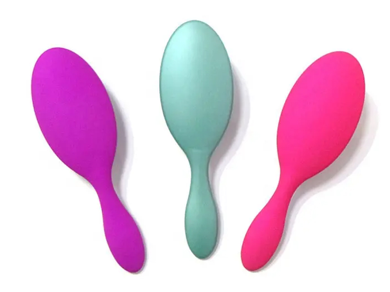 Szczotka do włosów 360 Tangle Multi Color, owalna, czarna, falowana Denman