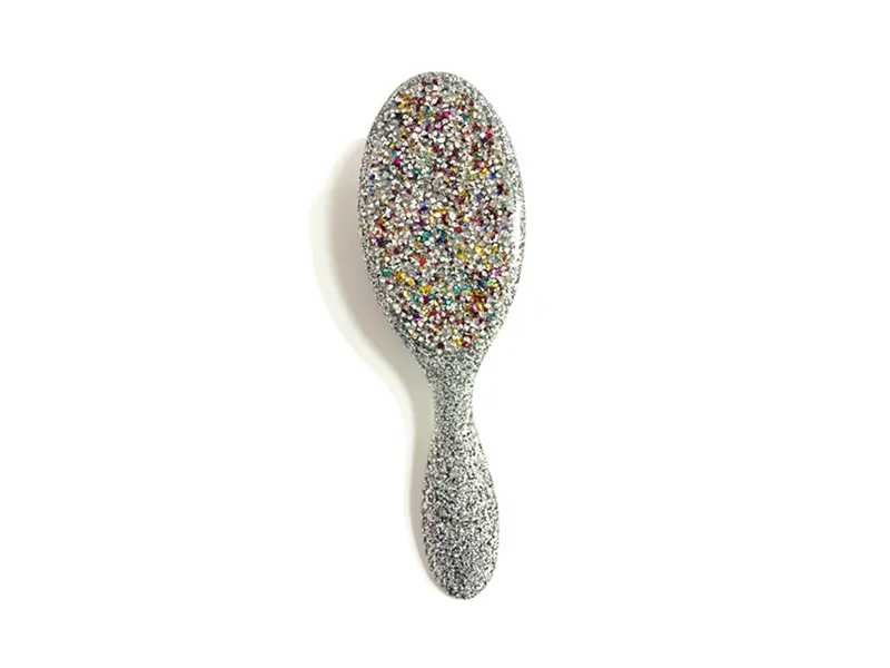 Biżuteria Bling Owalna plastikowa szczotka do włosów z rączką