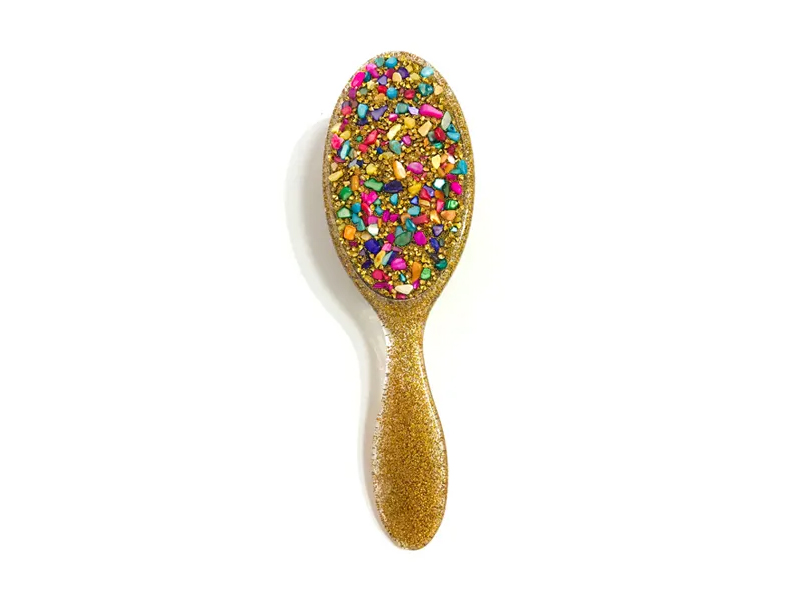Biżuteria Bling Owalna plastikowa szczotka do włosów z rączką